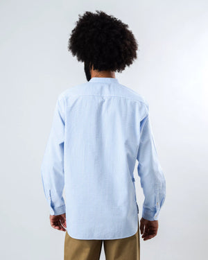 Seersucker Henley Shirt Blue