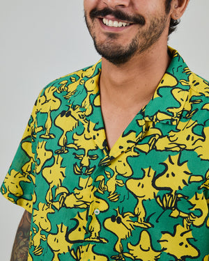 Peanuts Woodstock Aloha Shirts Green