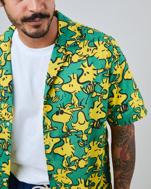 Peanuts Woodstock Aloha Shirts Green