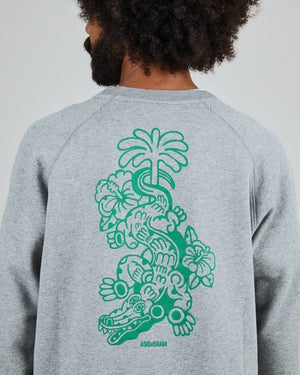 Asis Percales Crocodylus Sweatshirt Grey Melange