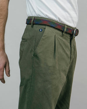 Pleated Chino Pants Olive