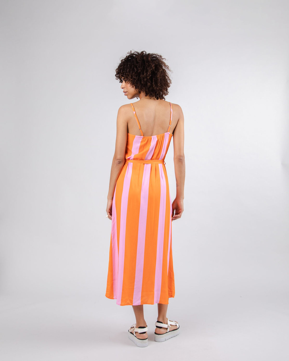 Color Block Long Dress Orange