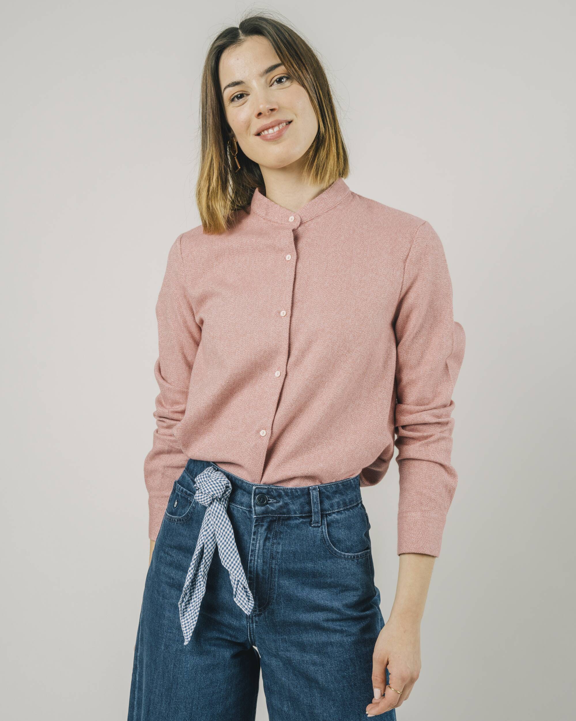 Cosy Flannel Mao Blouse Peony