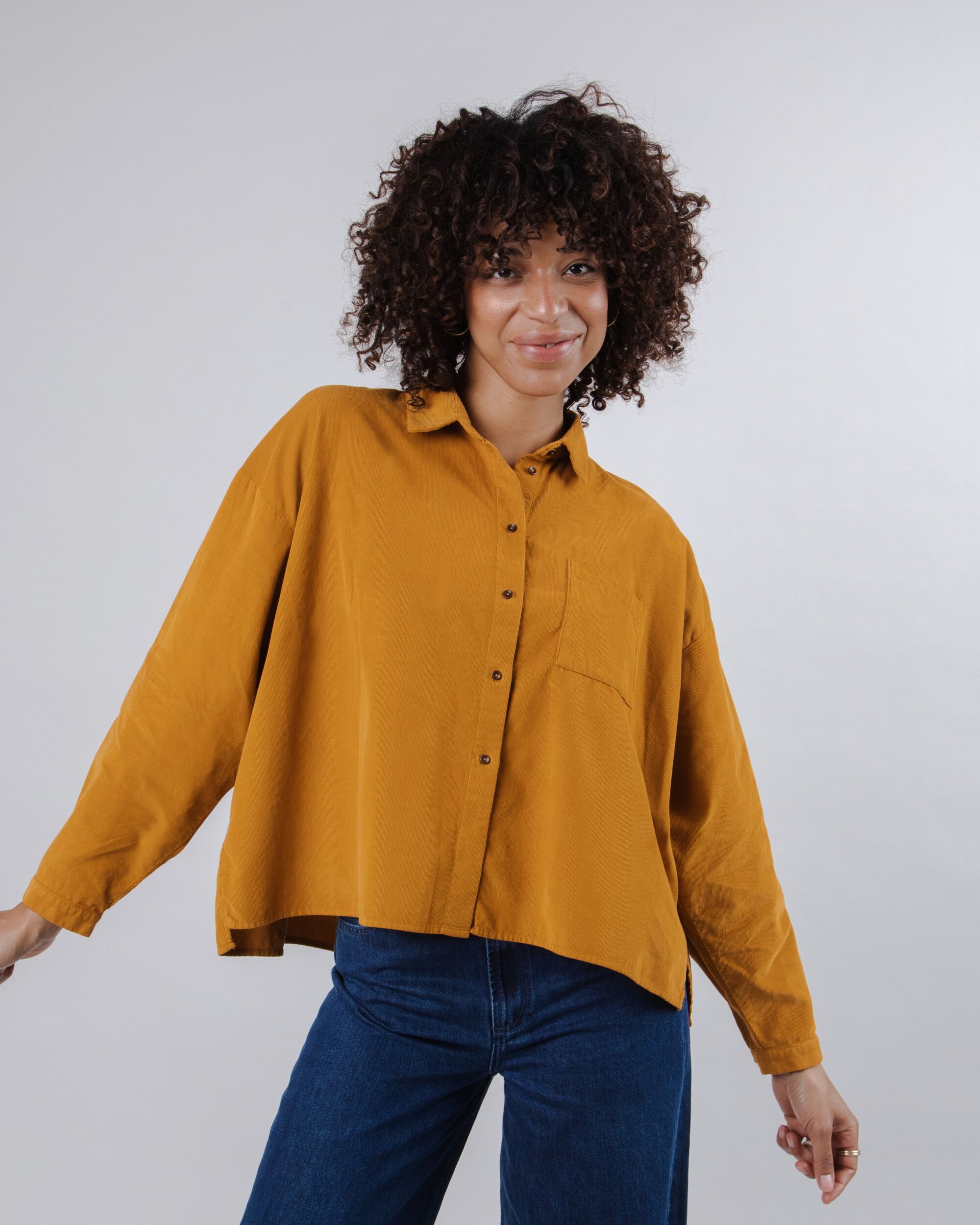 Babycord Boxy Blouse Toffee