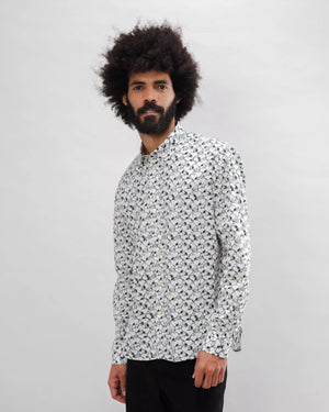 Peanuts B&W Cotton Shirt Ecru