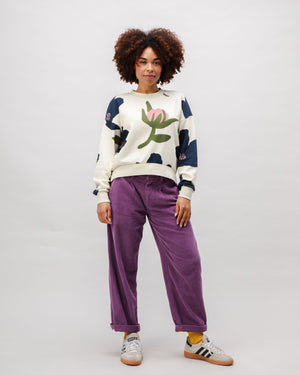 Bloom Rounded Cotton Sweatshirt Ecru