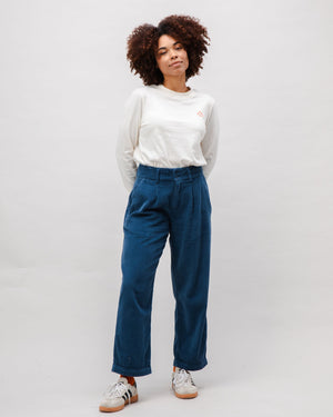 Corduroy Pleated Pants Indigo