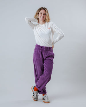 Corduroy Pleated Pants Orchid