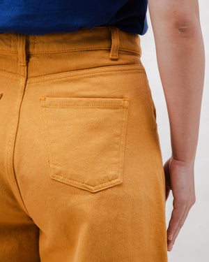 Pegged Cotton Twill Pants Ochre