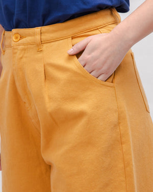 Pegged Cotton Twill Pants Ochre