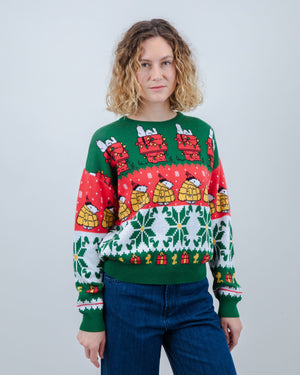 Peanuts Xmas Cotton Sweater Multicolor