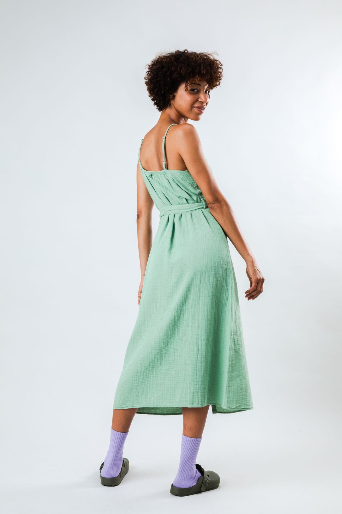 Bubble Strap Dress Light Green