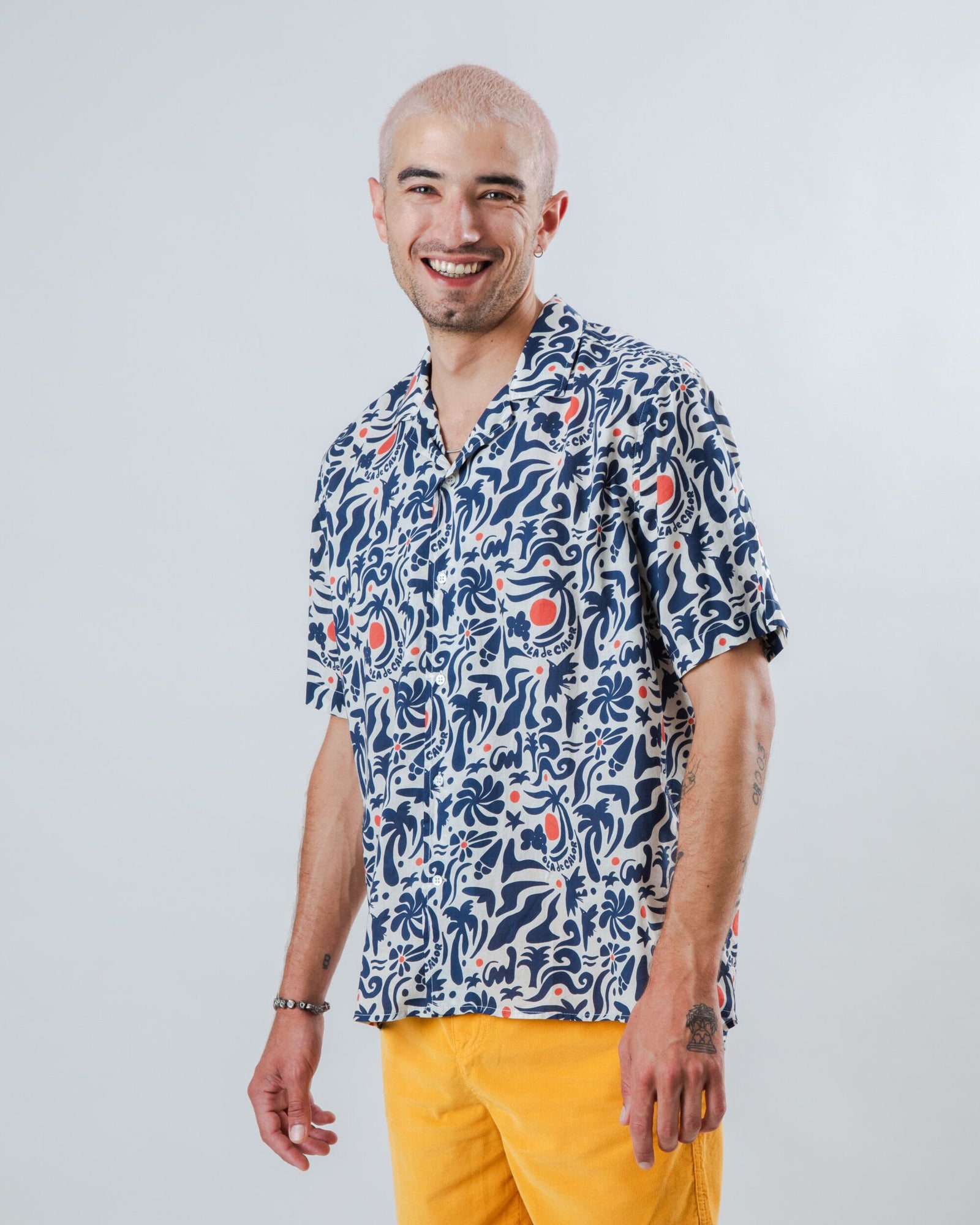 Ola de Calor Aloha Shirt Navy