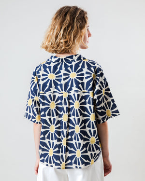 Marisol Cropped Blouse Navy