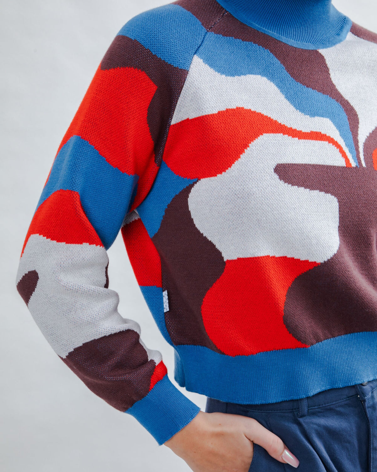 Jacquard Cropped Sweater Sobremesa