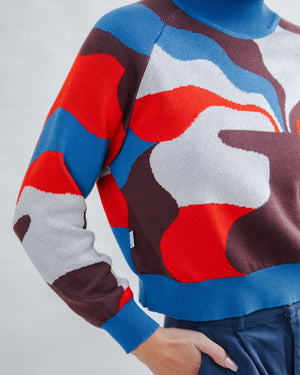 Jacquard Cropped Sweater Sobremesa