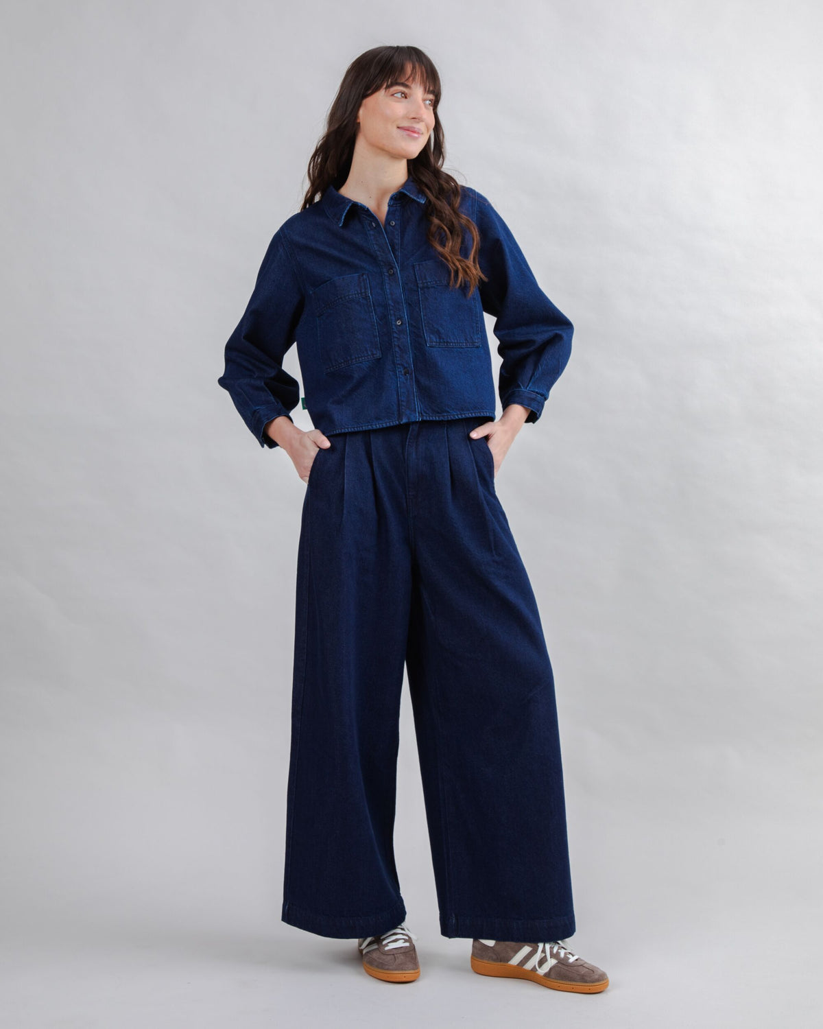 Striped Denim Boxy Shirt