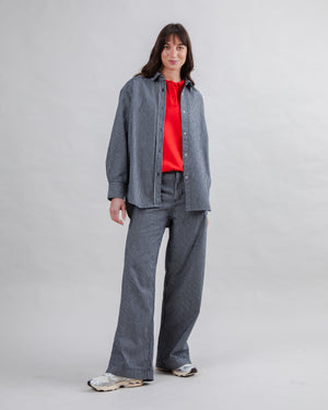 Denim Stripes Straight Leg Pants