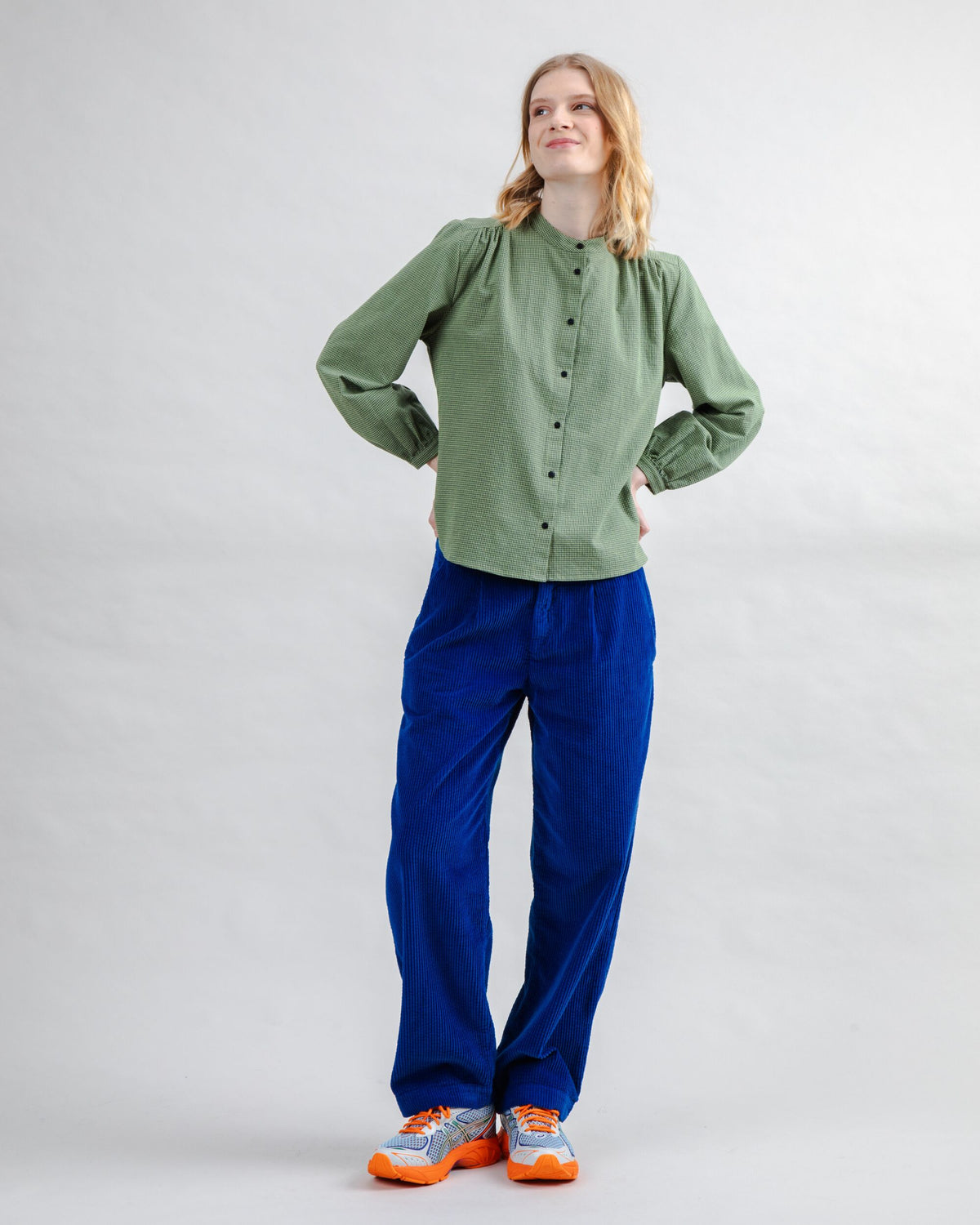 Mini Check Blouse Olive