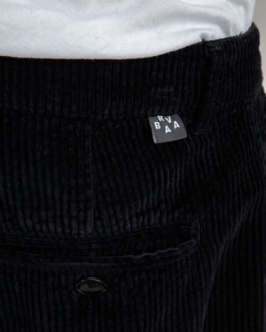 Corduroy Pleated Chino Pants Black