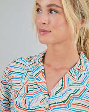 Messy Stripes Aloha Blouse Multicolor