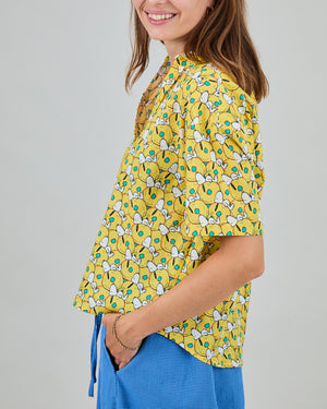 Peanuts Donuts Oversize Cropped Blouse Yellow