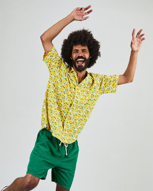 Peanuts Donuts Aloha Shirt Yellow