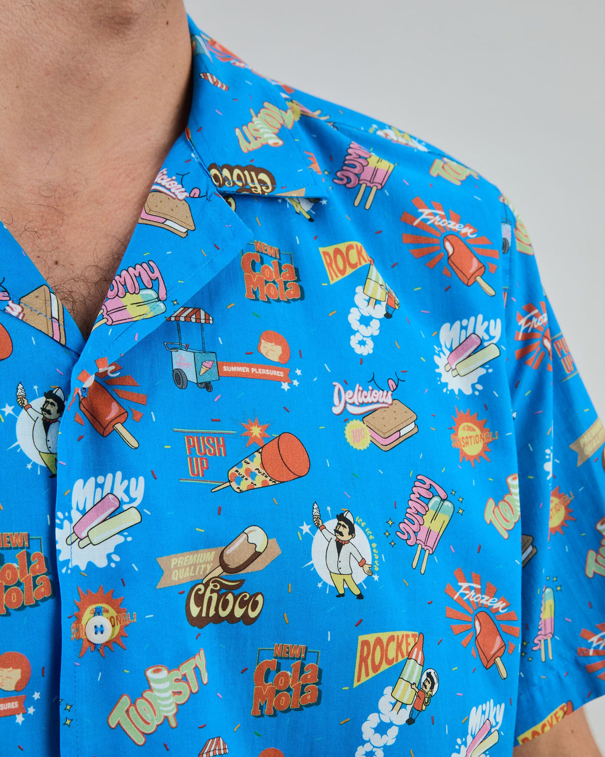 Summer Ice Cream Aloha Shirt Blue