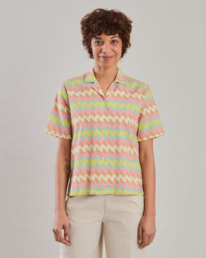 Pastel Wavy Stripes Aloha Blouse