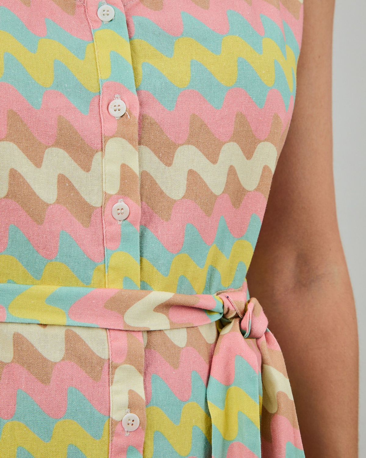 Pastel Wavy Stripes Strap Dress