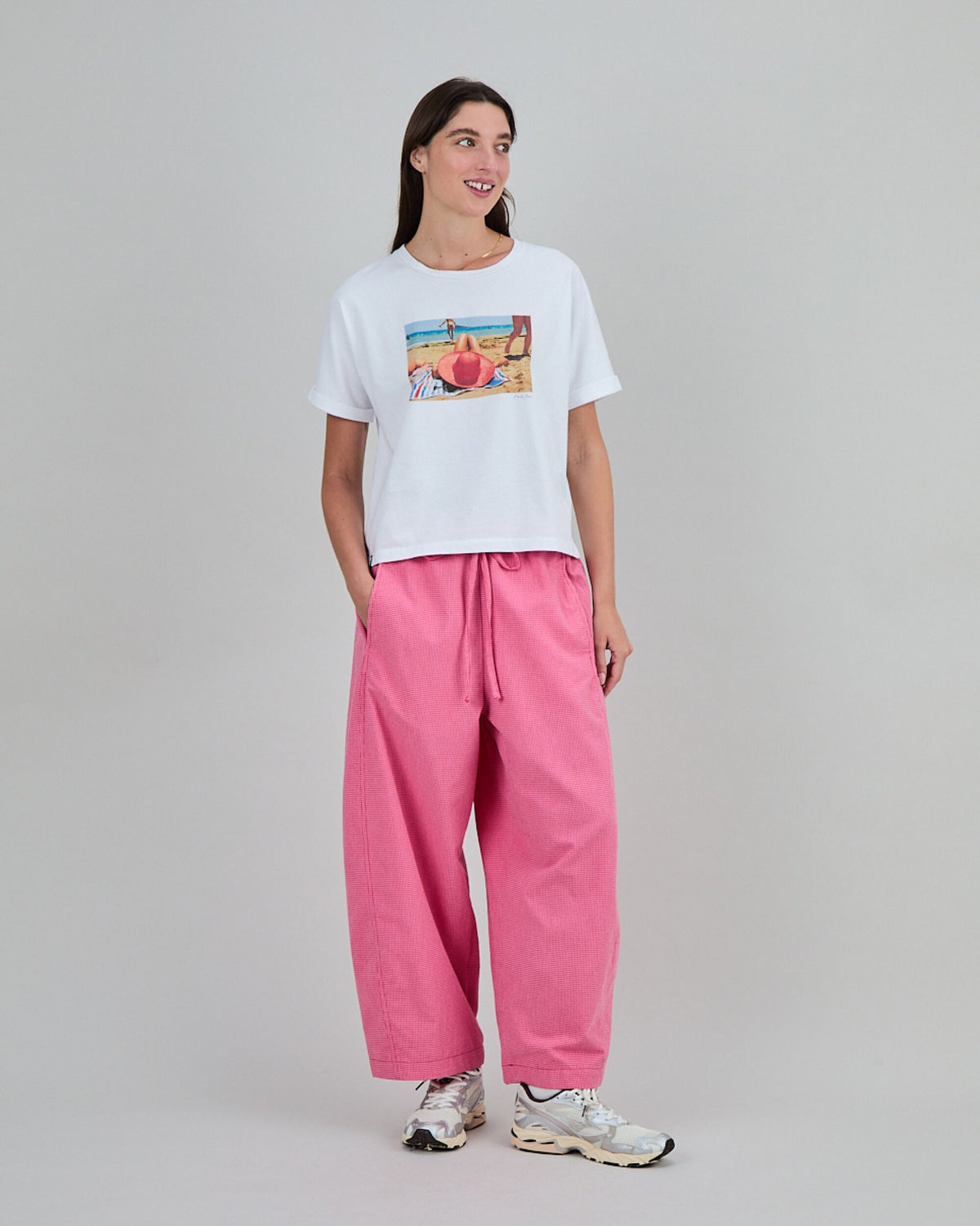 Checks Balloon Pants Pink