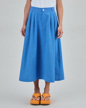 Checks Midi Skirt Blue