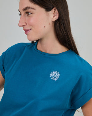 Asis Percales Daisy Scoop Tee Blue