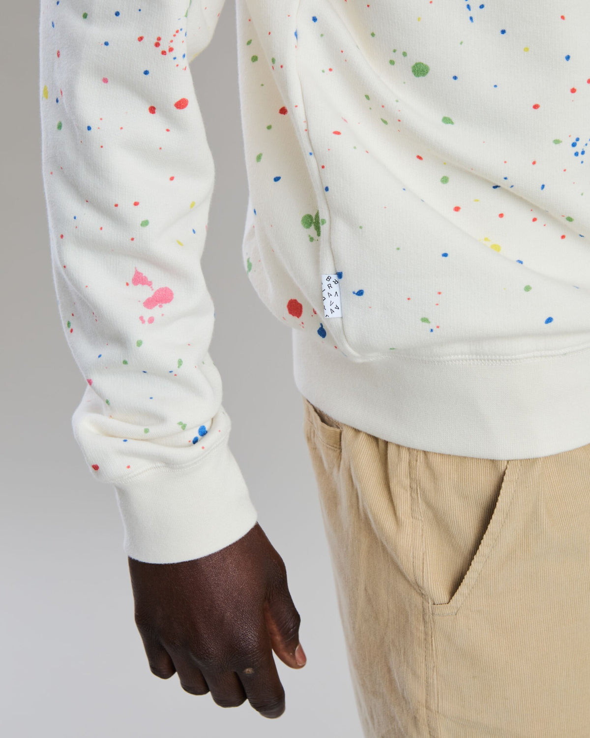 Splash Paint Sweatshirt Ecru