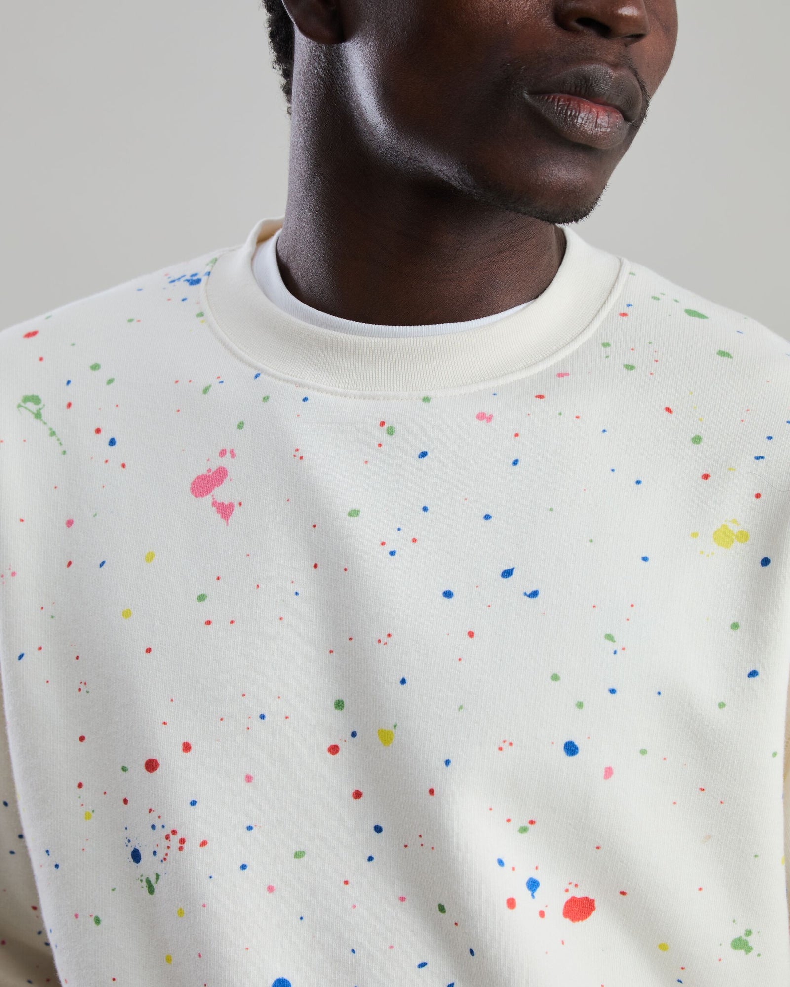 Splash Paint Sweatshirt Ecru
