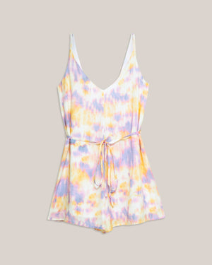 Tie Dye Short Overall Lilac