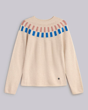 Cube Jacquard Sweater Ecru