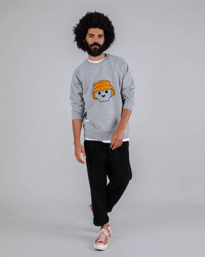 Playmobil Face Cotton Sweatshirt Grey Melange