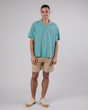 Tiles Aloha Cotton Shirt Ocean