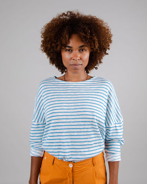 Stripes Fine Knit Sweater Blue