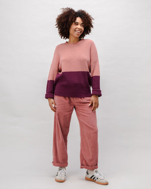 Bicolor Cotton Sweater Rose