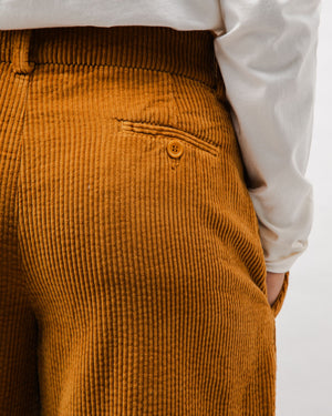 Corduroy Pleated Pants Camel