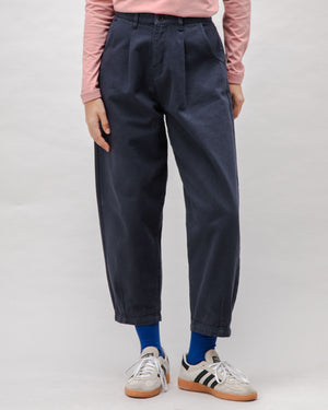 Pegged Cotton Twill Pants Dark Grey